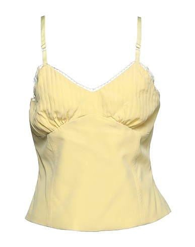 MOSCHINO Elegante Top Pastellgelb 100% Seide, Acetat, Andere Fasern
