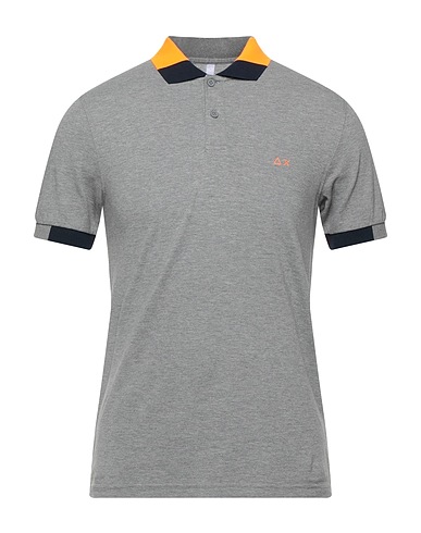 SUN 68 Polo shirt Grey 95% Cotton, 5% Elastane