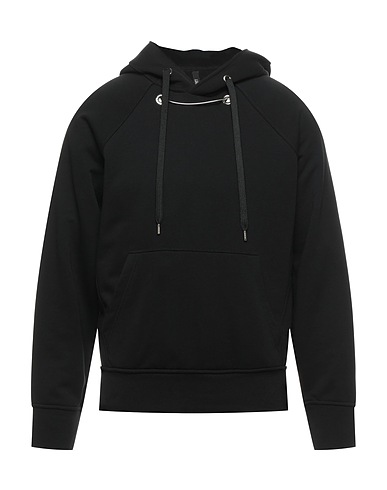 NEIL BARRETT Hooded track jacket  Black 65% Cotton, 35% Polyester, Elastane