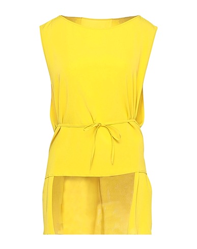 ERIKA CAVALLINI Evening top Yellow 69% Acetate, 31% Silk