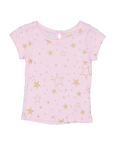 SIMPLE KIDS T-shirt Rosa 80% Viscosa, 20% Lino