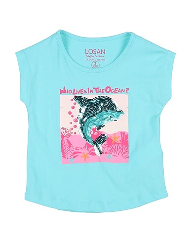 LOSAN T-shirt Turquoise 100% Cotton