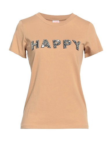 SUN 68 T-shirt Light brown 100% Cotton