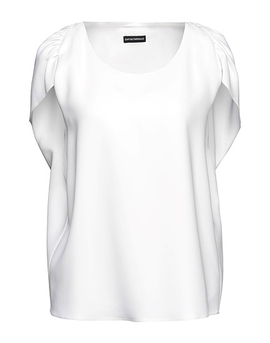 EMPORIO ARMANI Top White 50% Viscose, 47% Acetate, 3% Elastane