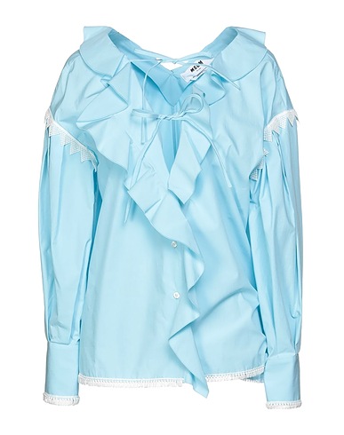 MSGM Shirts Sky blue 100% Cotton