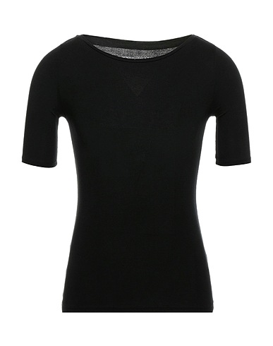 MAJESTIC FILATURES T-shirt Nero 94% Viscosa, 6% Elastan