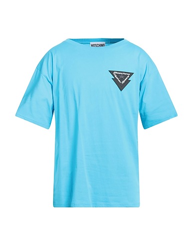 MOSCHINO Basic T-Shirt Azurblau 100% Baumwolle