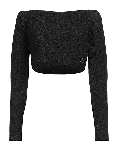 SHOPART T-shirt Black 79% Viscose, 9% Polyester, 9% Polyamide, 3% Elastane