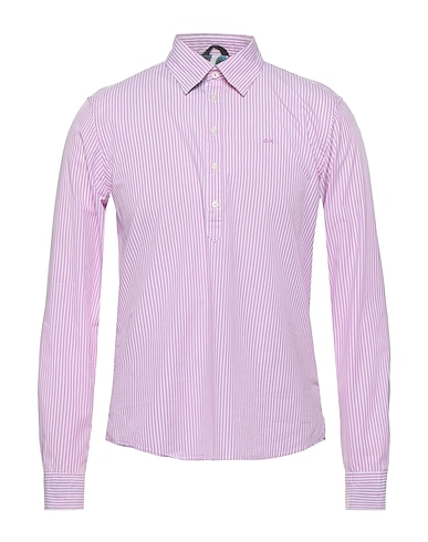 SUN 68 Striped shirt Lilac 100% Cotton