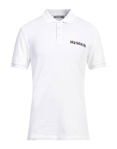 MOSCHINO Polo shirt White 95% Cotton, 5% NeoCryl®