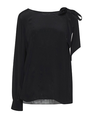 TWINSET Top Black 66% Viscose, 34% Silk, Mother-of-pearl