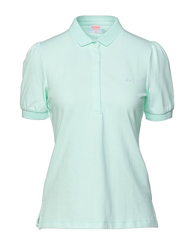 SUN 68 Polo shirt Light green 95% Cotton, 5% Elastane