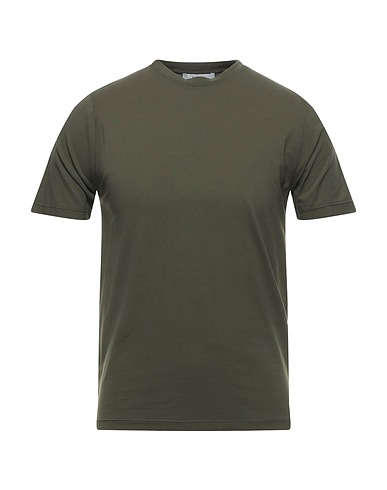 ALPHA STUDIO Basic T-Shirt Military green 98% Cotton, 2% Elastane