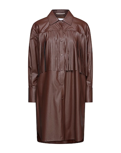 MERCI ITALIA Solid colour shirts & blouses Chocolate brown 60% Polyurethane, 40% Polyester