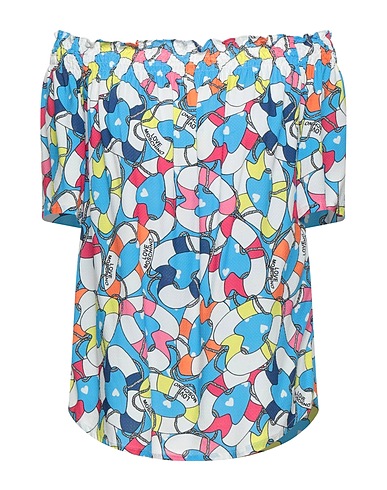LOVE MOSCHINO Top spalle scoperte Azzurro 100% Viscosa