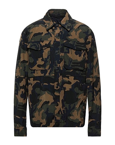 DONDUP Patterned shirt Military green 100% Polyamide