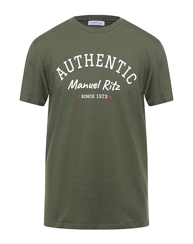 MANUEL RITZ Basic T-Shirt Military green 100% Cotton