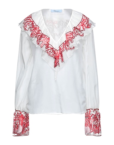BLUMARINE Top White 70% Cotton, 30% Silk, Polyester, Polyamide