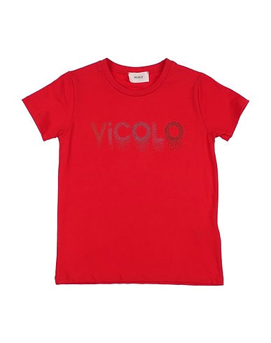 VICOLO T-shirt Red 90% Cotton, 10% Elastane
