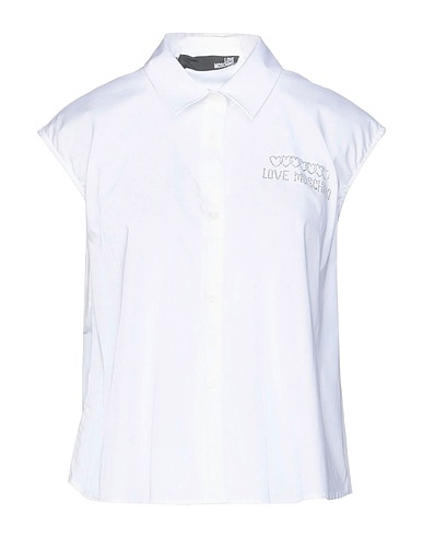 LOVE MOSCHINO Solid colour shirts & blouses White 97% Cotton, 3% Elastane