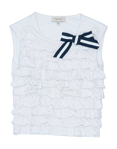 TWINSET Tank top White 95% Cotton, 5% Elastane, Polyester