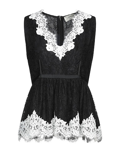 ANNA MOLINARI Top Black 67% Viscose, 33% Polyamide, Cotton