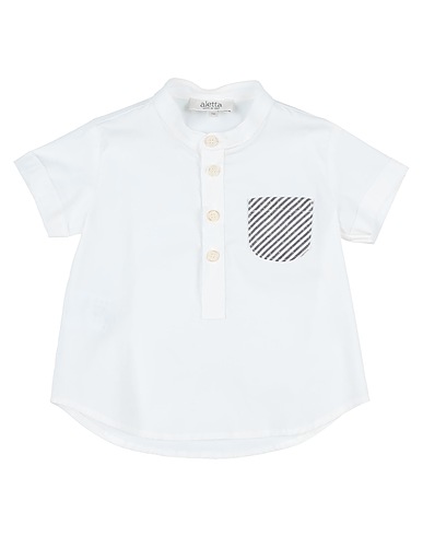 ALETTA Patterned shirt White 97% Cotton, 3% Elastane
