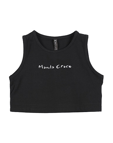 MANILA GRACE T-shirt Black 94% Cotton, 6% Elastane