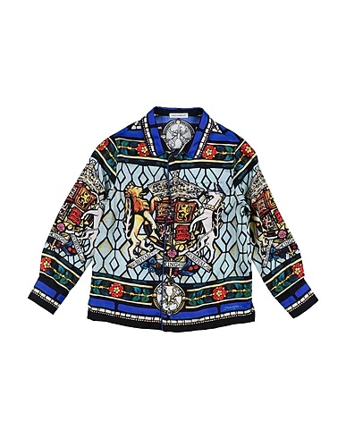 DOLCE&GABBANA Patterned shirt Sky blue 100% Silk