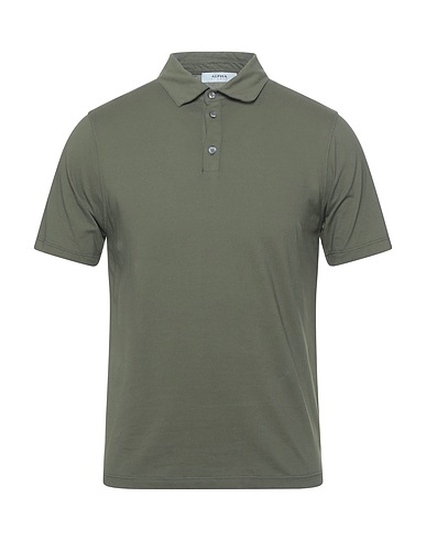 ALPHA STUDIO Polo shirt Military green 98% Cotton, 2% Elastane