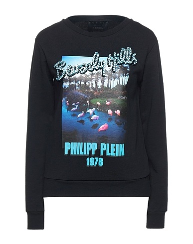 PHILIPP PLEIN Sweatshirt Black 100% Cotton, Elastane