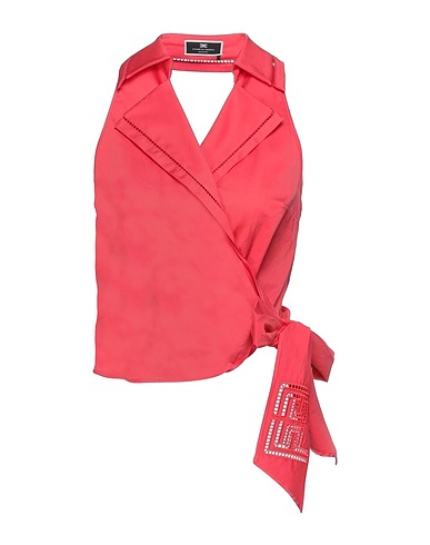 ELISABETTA FRANCHI Solid colour shirts & blouses Coral 98% Polyester, 2% Elastane