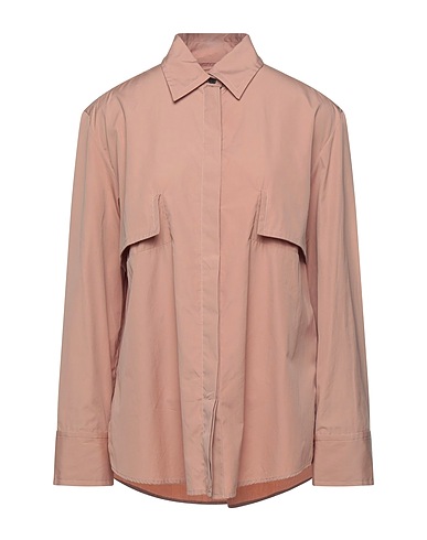 ESSE STUDIOS Solid color shirts & blouses Light brown 100% Cotton