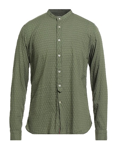 TINTORIA MATTEI 954 Solid color shirt Military green 100% Cotton