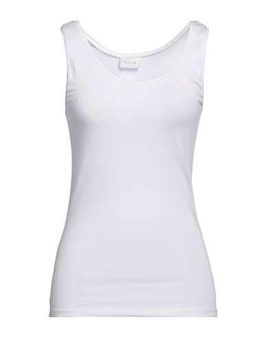 VILA Canotta Bianco 48% Modal, 48% Cotone, 4% Elastan