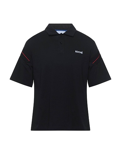 KOCHÉ Polo shirt Black 100% Cotton, Polyamide, Elastane