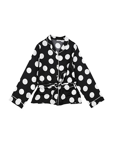 DOLCE&GABBANA Patterned shirts & blouses Black 91% Silk, 9% Elastane
