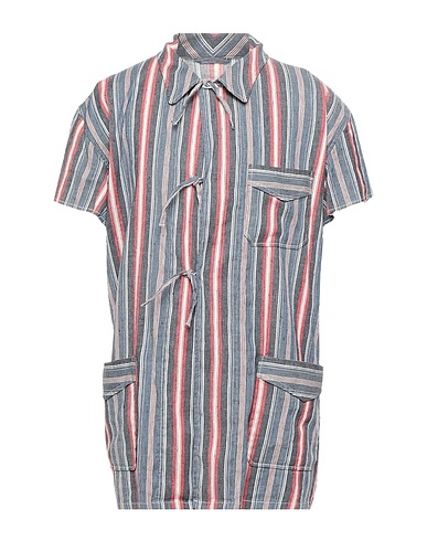 MAISON MARGIELA Linen shirt Blue 58% Linen, 40% Cotton, 2% Elastane