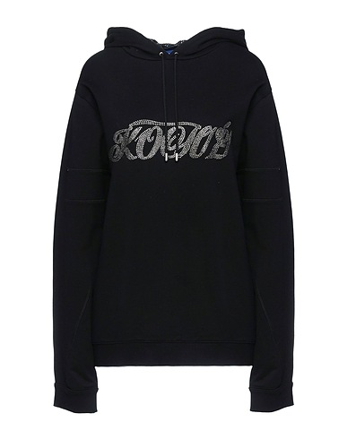 KOCHÉ Hooded track jacket  Black 100% Cotton, Polyester, Elastane, Glass