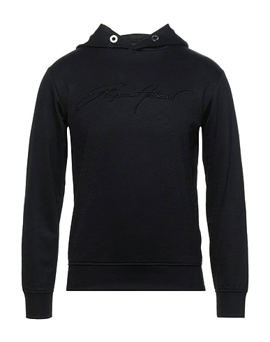 EMPORIO ARMANI Hooded sweatshirt Black 100% Viscose, Cotton