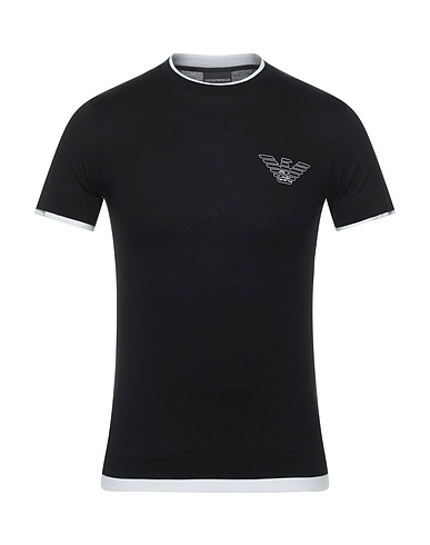 EMPORIO ARMANI T-shirt Black 100% Cotton, Elastane