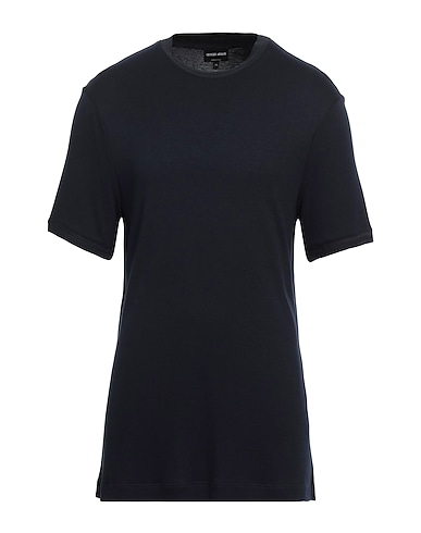 GIORGIO ARMANI T-shirt Midnight blue 90% Viscose, 10% Silk, Polyamide, Elastane