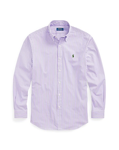 POLO RALPH LAUREN Striped shirt Purple 91% Cotton, 9% Elastane