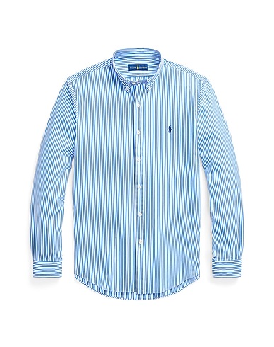 POLO RALPH LAUREN Camicia a righe Celeste 91% Cotone, 9% Elastan