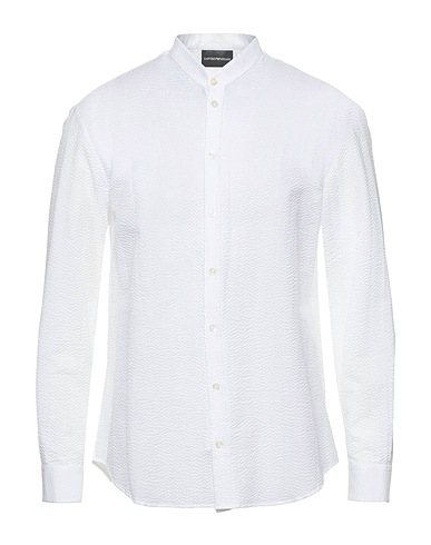 EMPORIO ARMANI Solid colour shirt White 100% Cotton