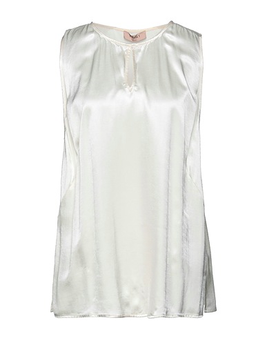 TWINSET Evening top Ivory 100% Viscose, Polyester, Mother-of-pearl