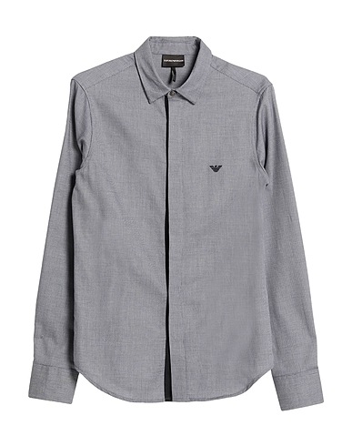 EMPORIO ARMANI Patterned shirt Slate blue 100% Cotton