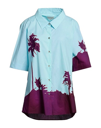 DRIES VAN NOTEN Patterned shirts & blouses Sky blue 100% Cotton