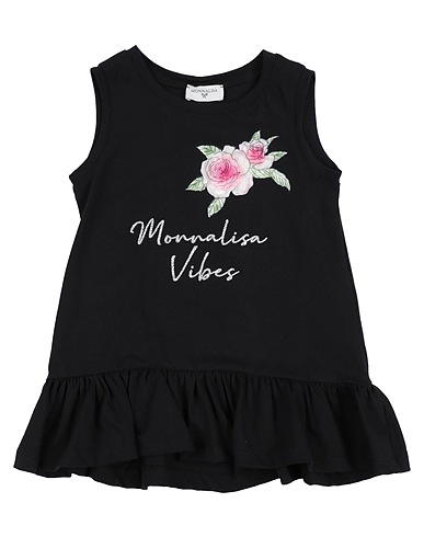 MONNALISA Canotta Nero 100% Cotone