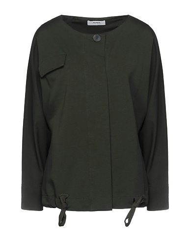 ALPHA STUDIO Sweatshirt Dark green 95% Cotton, 5% Elastane